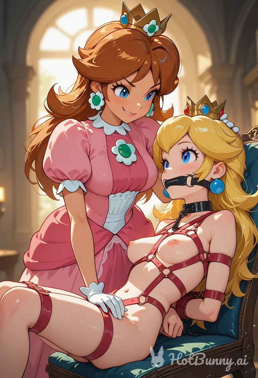 Princess Peach and Princess Daisy Bondage Ai Hentai