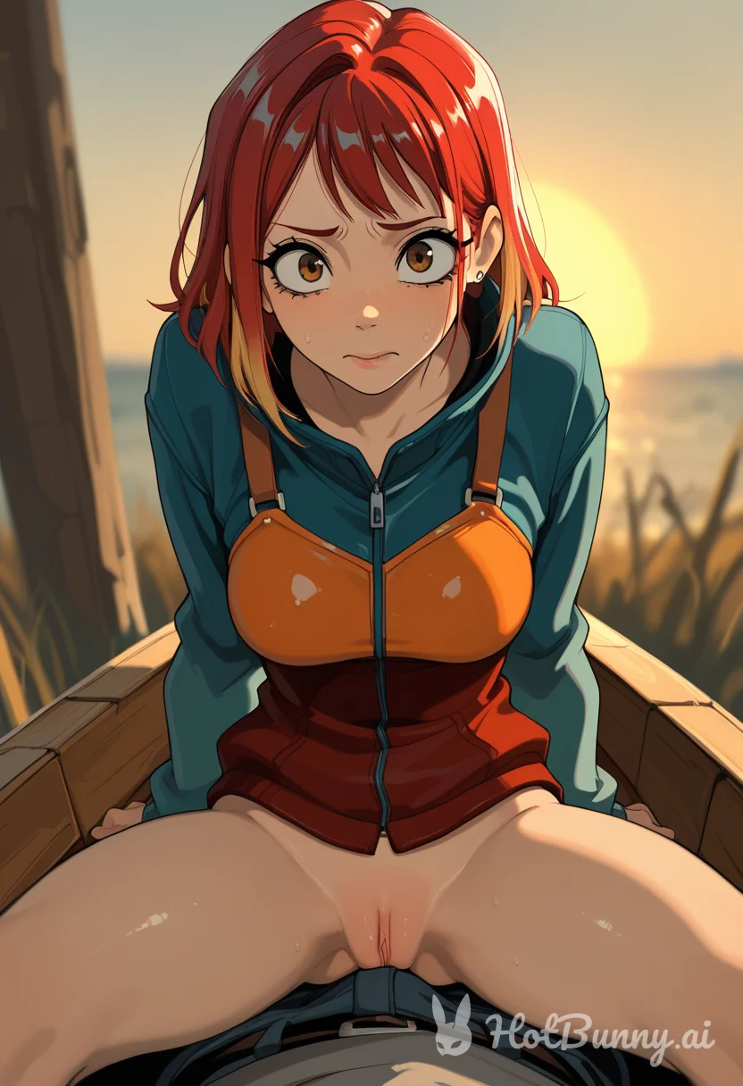 Mamimi pressing up against a boater