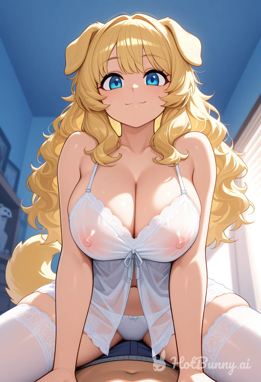 Dog Girl Blonde Lingerie Ai Hentai