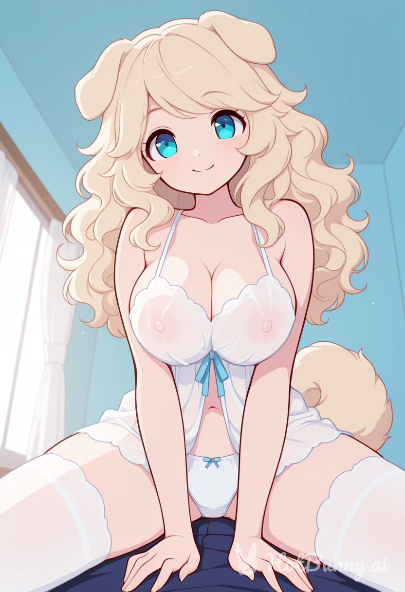 Dog Girl Blonde Lingerie Ai Hentai