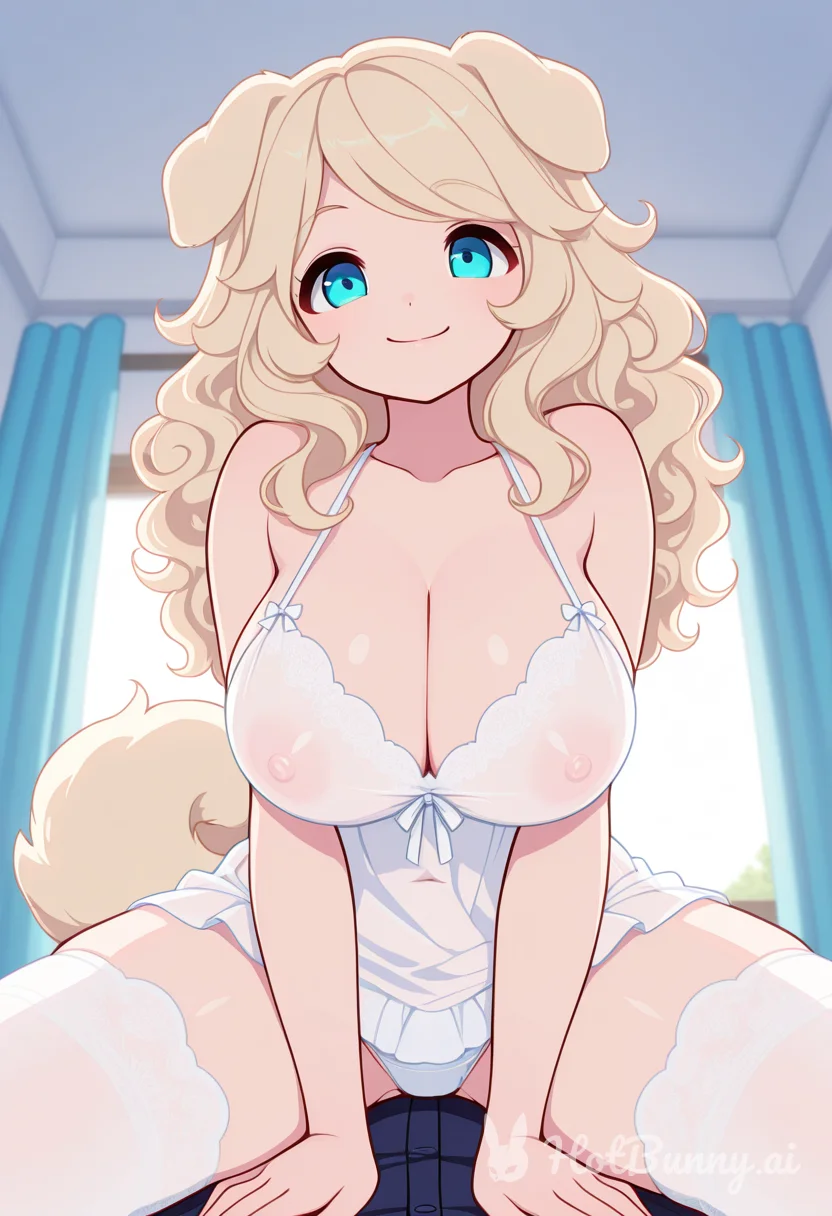 Dog Girl Blonde Lingerie Ai Hentai