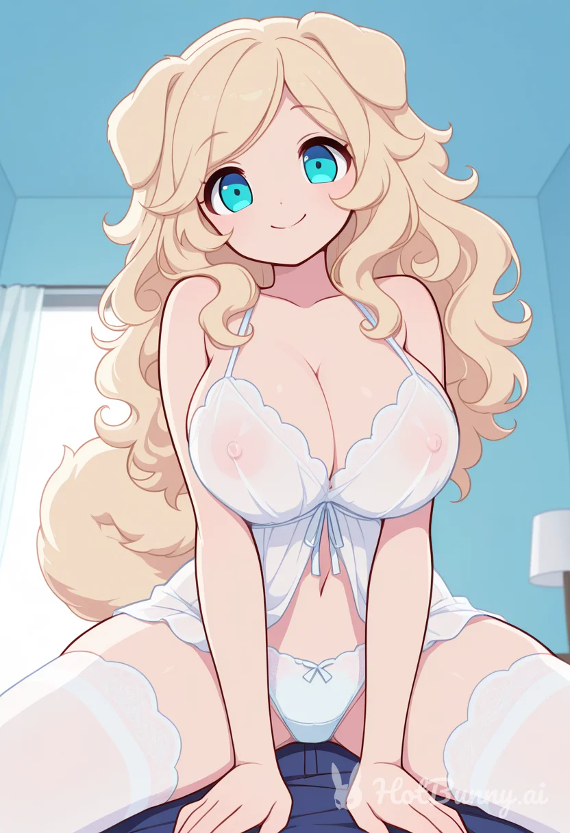 Dog Girl Blonde Lingerie Ai Hentai