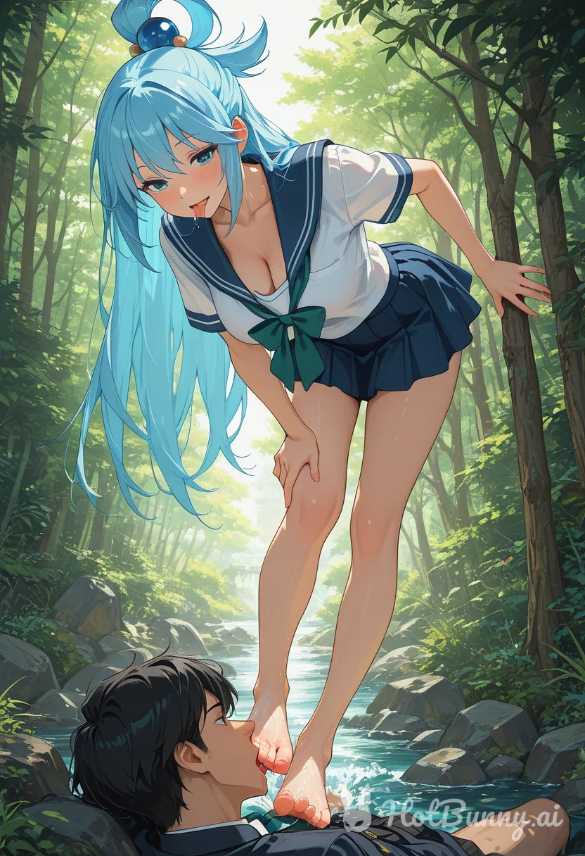 Aqua and Satou Kazuma Ai Hentai