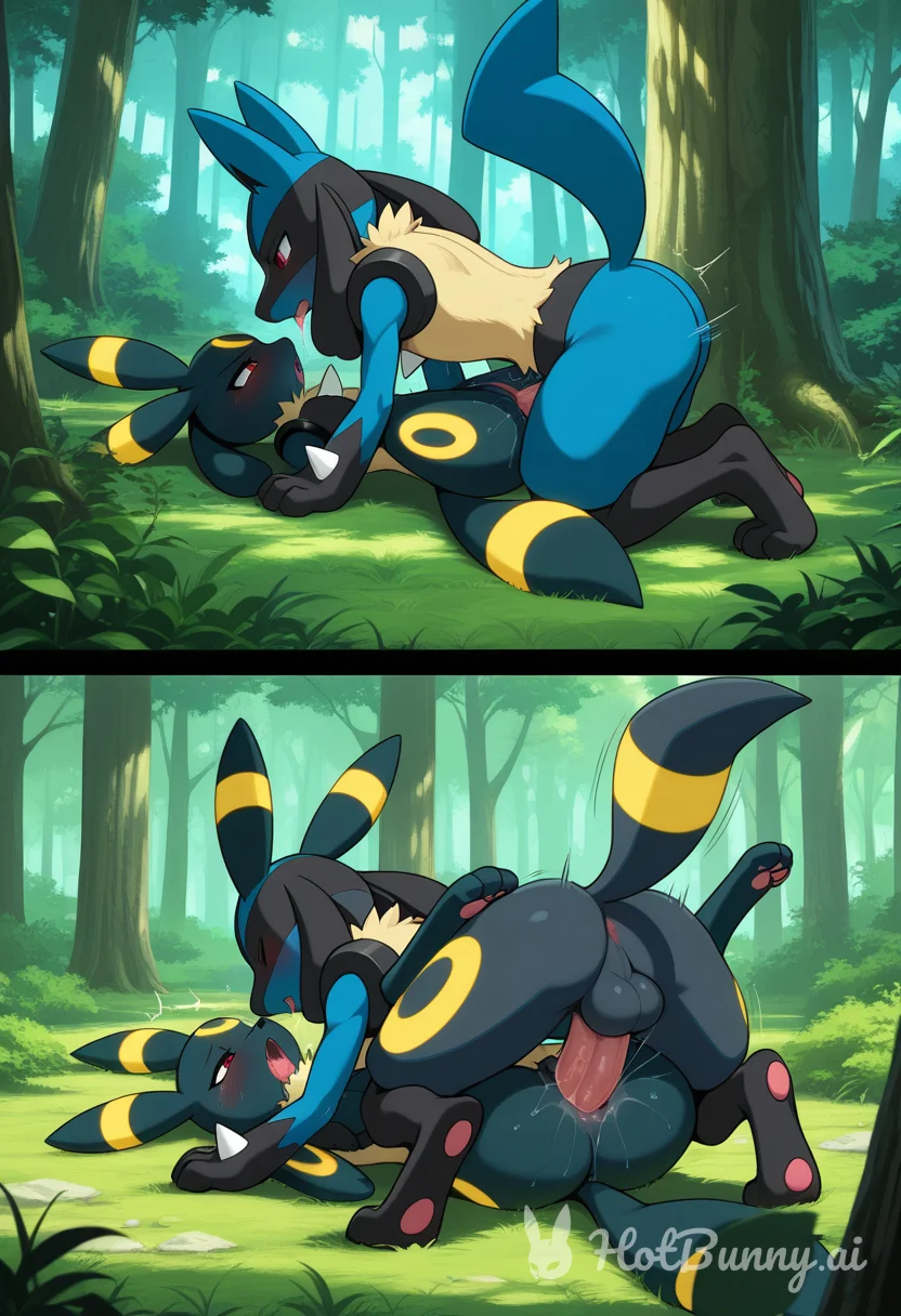 Lucario and Umbreon Furry Pokephilia Ai Hentai