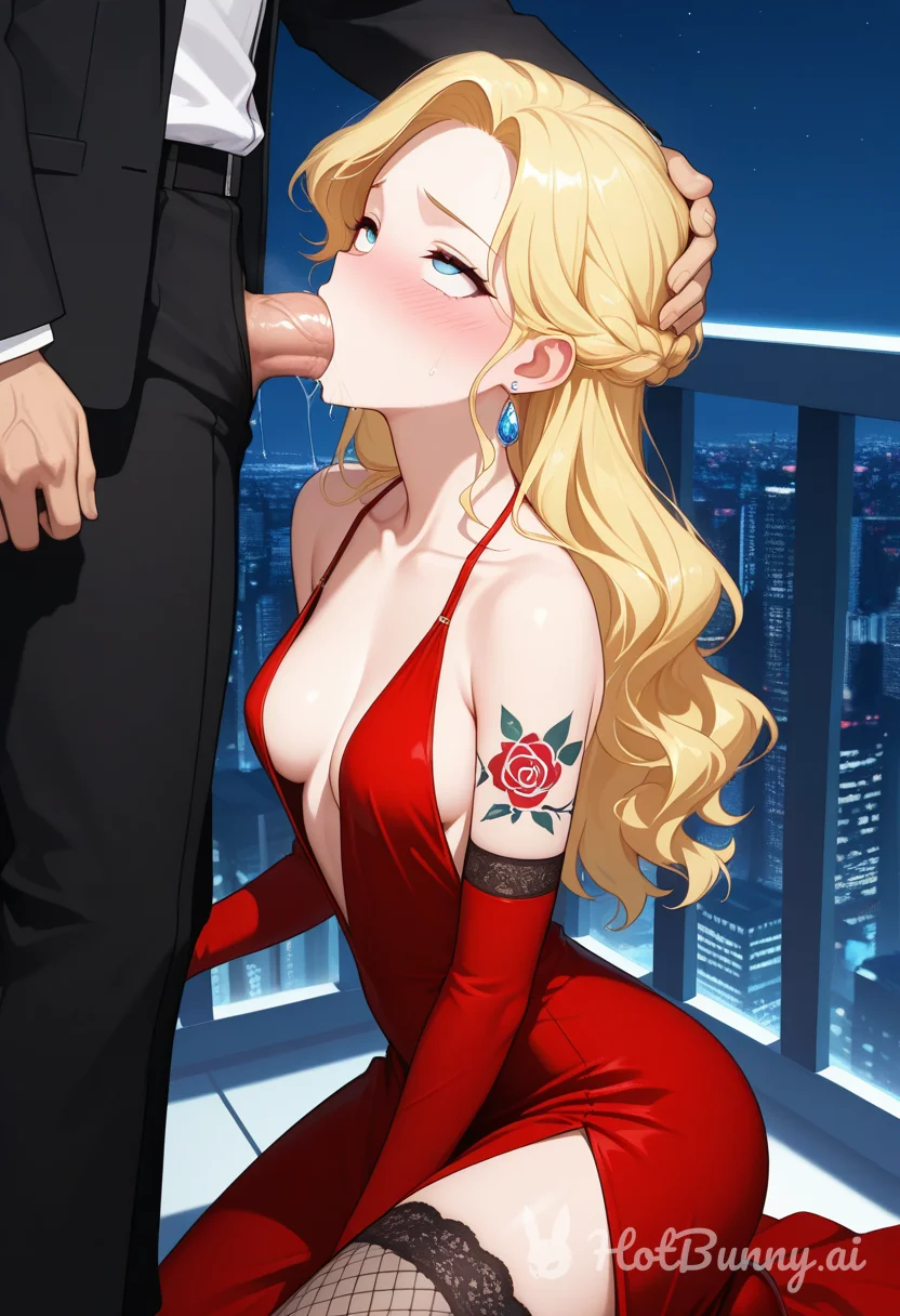 Blowjob Blonde Lingerie Ai Hentai