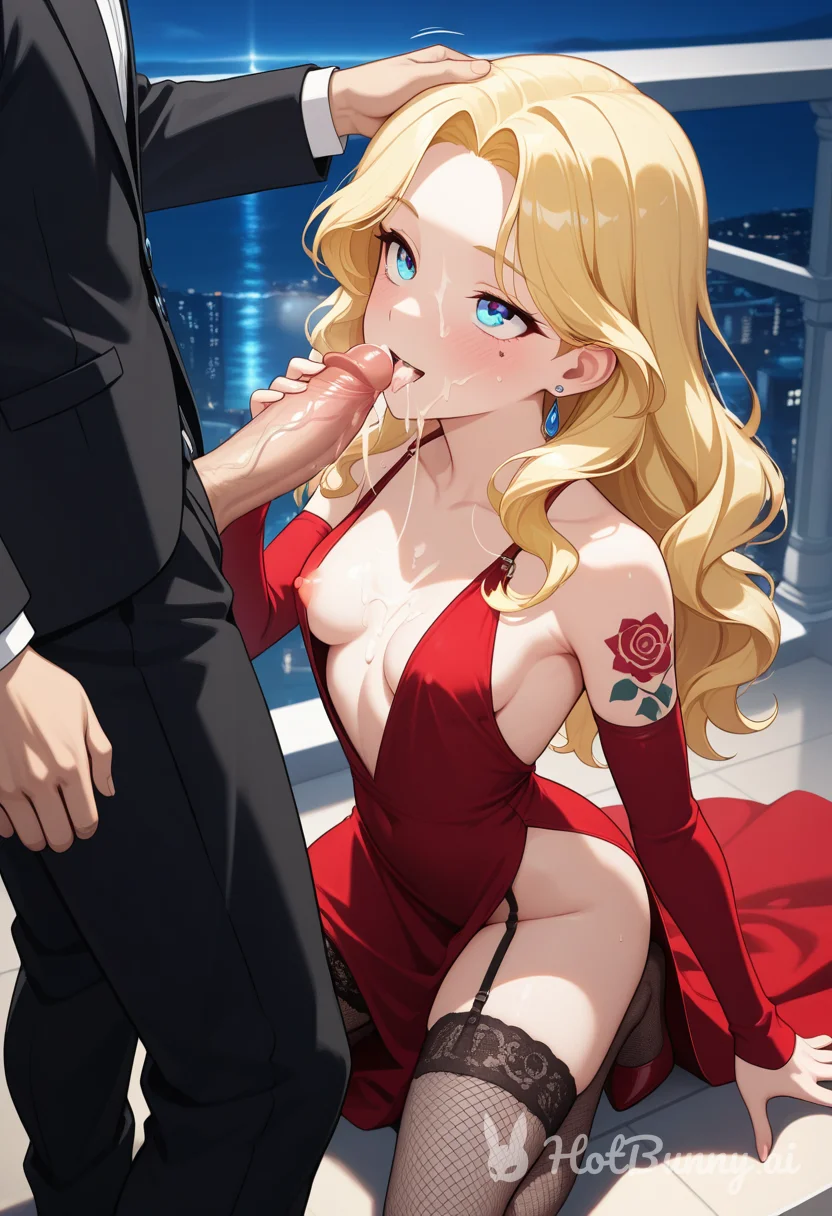 Blowjob Lingerie Blonde Ai Hentai