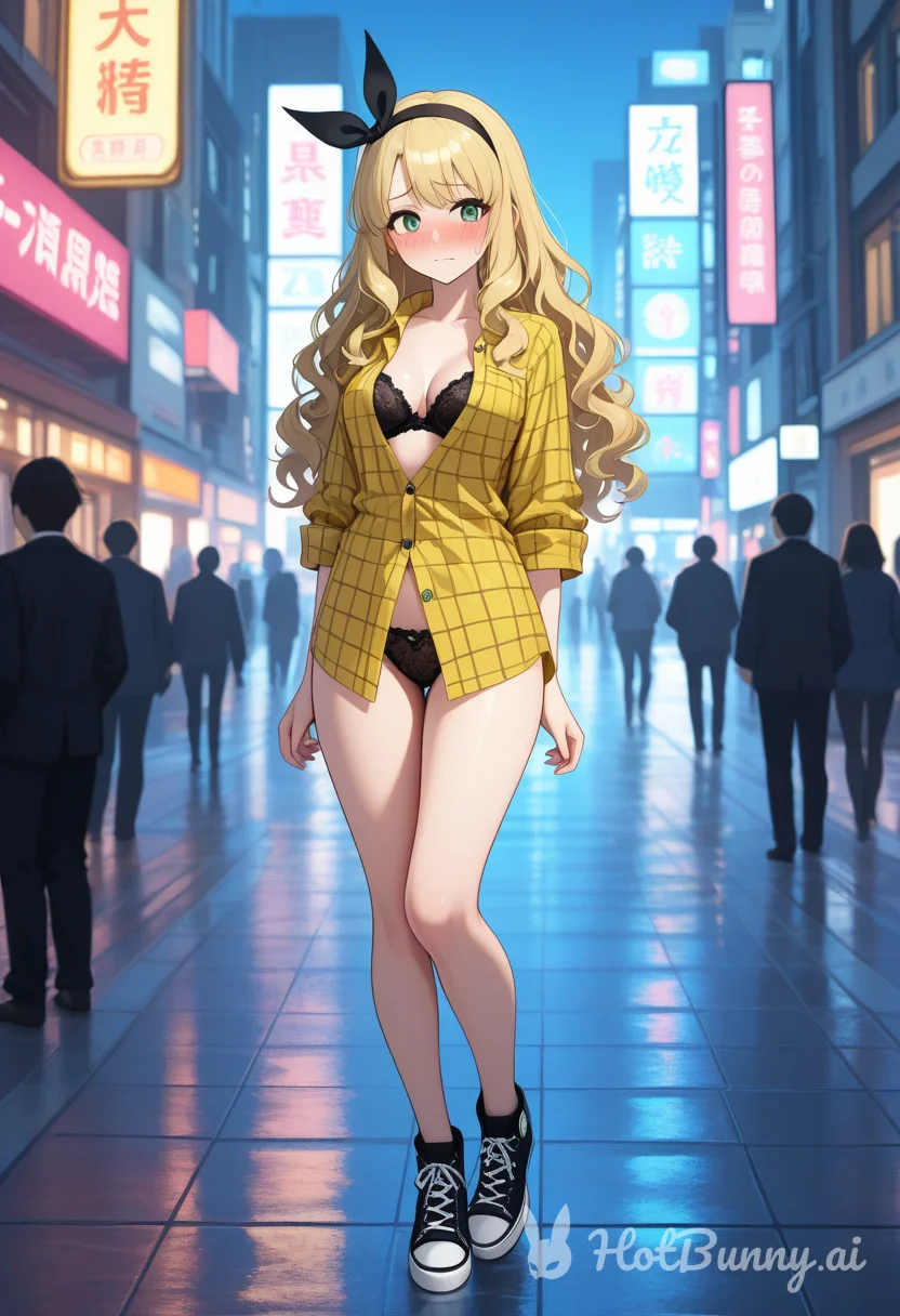 Public Blonde Lingerie Ai Hentai