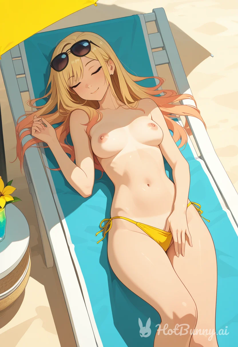 Sleeping Swimsuit Blonde Ai Hentai