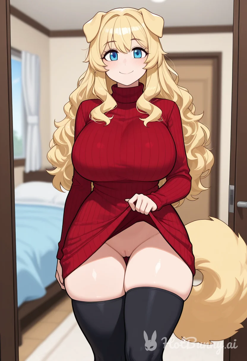 Dog Girl Huge Tits Blonde Ai Hentai