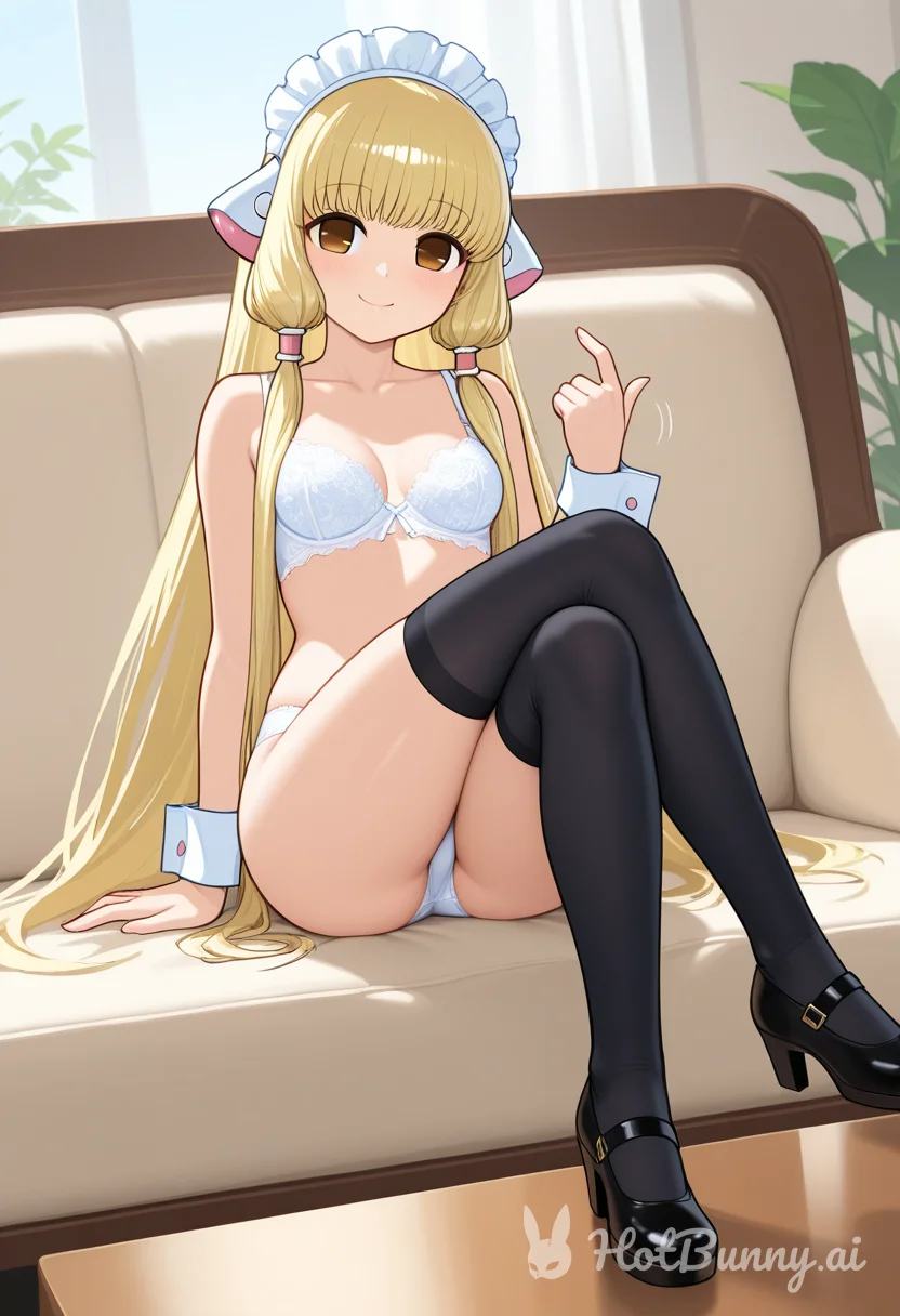 Maid Blonde Lingerie Ai Hentai
