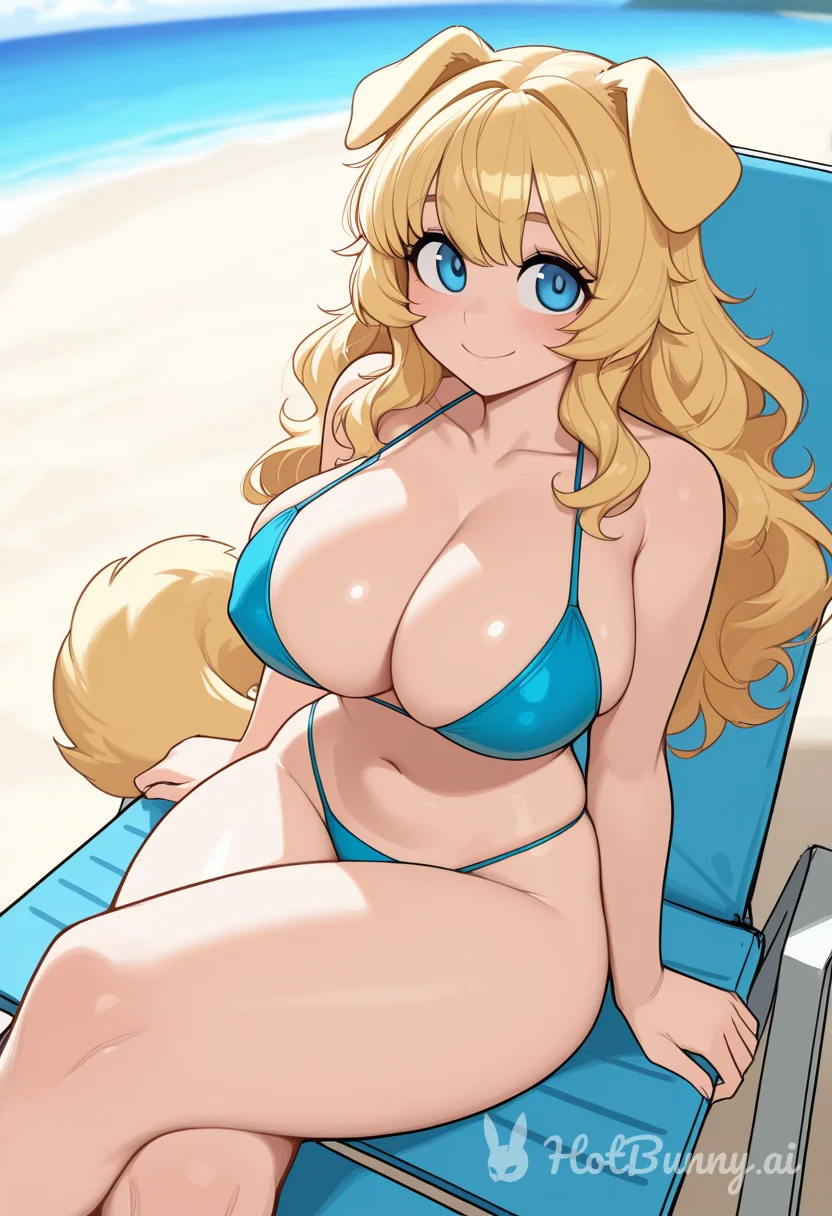 Dog Girl Swimsuit Blonde Ai Hentai