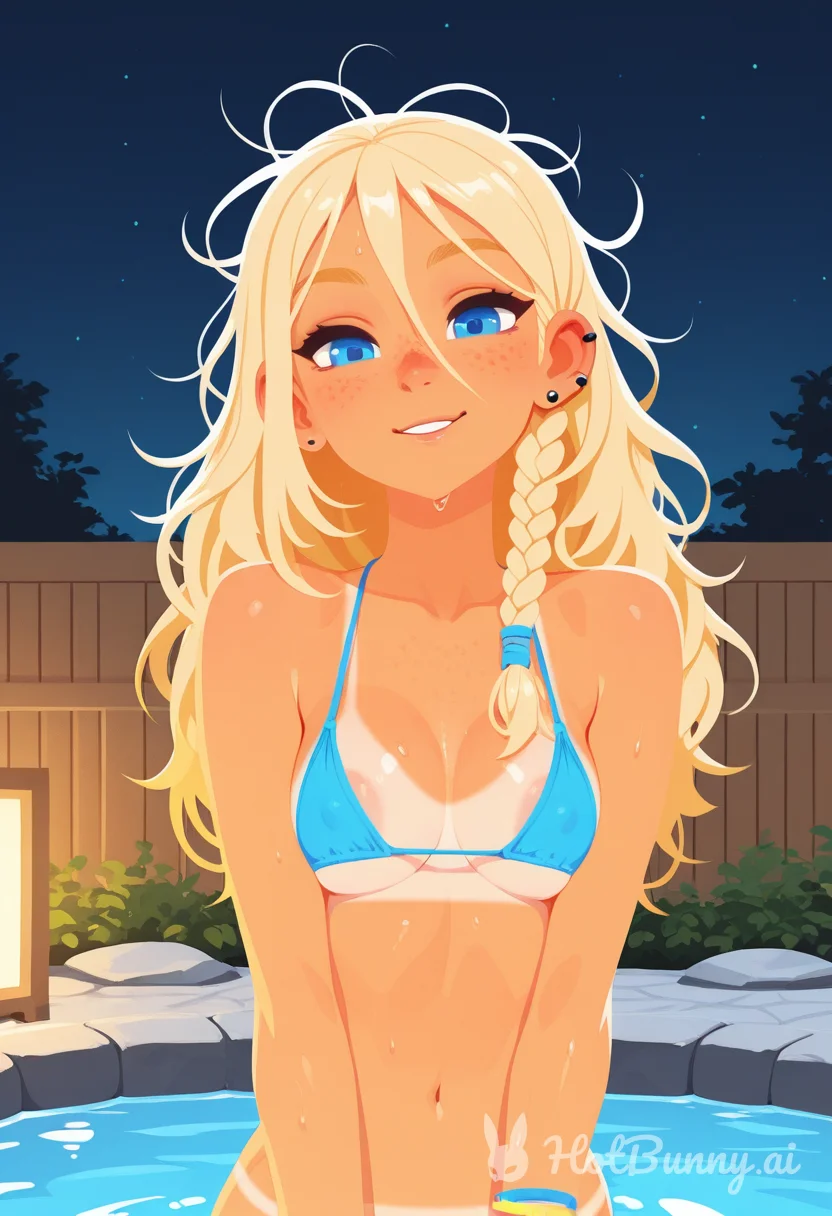 Swimsuit Blonde Onsen Ai Hentai