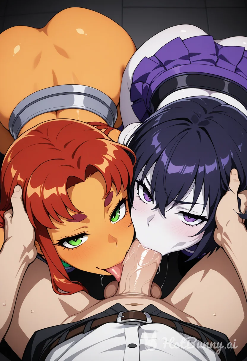 Raven and Star fire double Bj