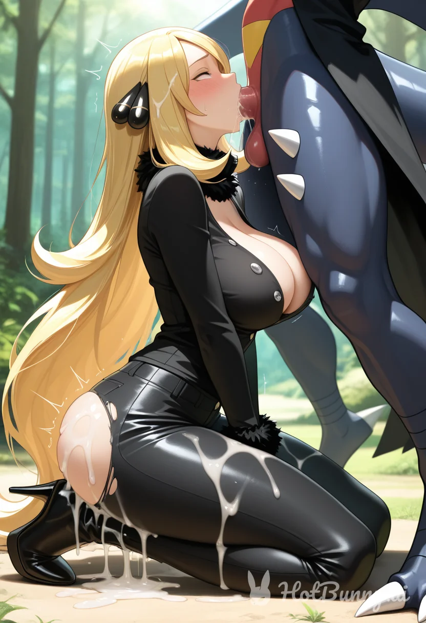 Cynthia and Garchomp Blowjob Ai Hentai