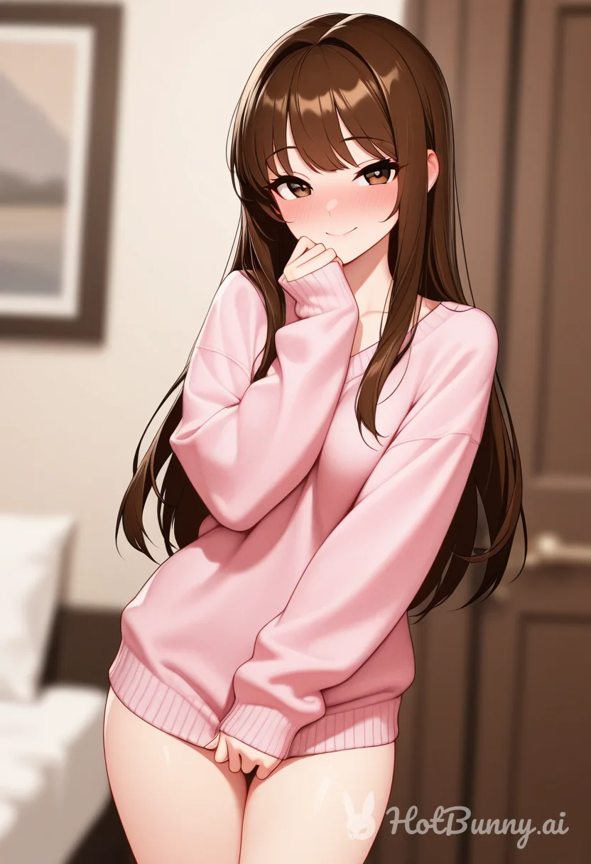 Covering herself