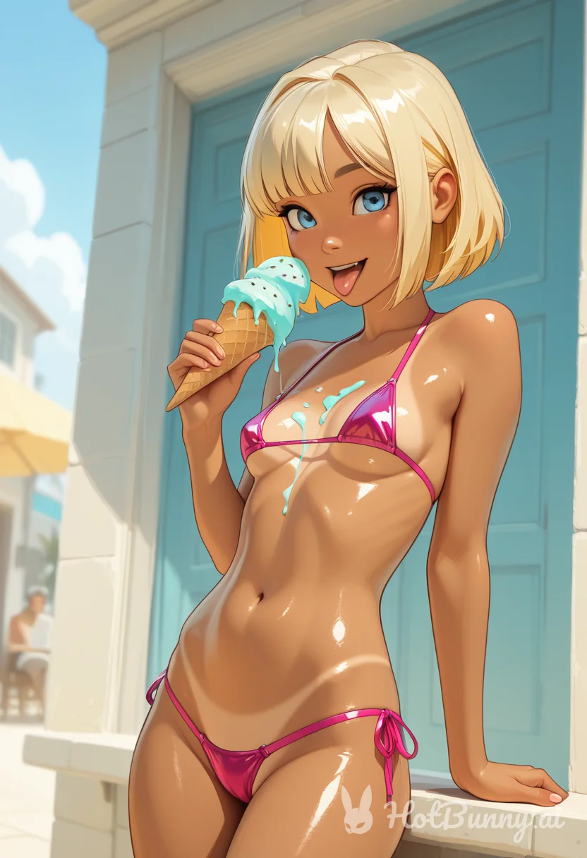 Ebony Swimsuit Blonde Ai Hentai
