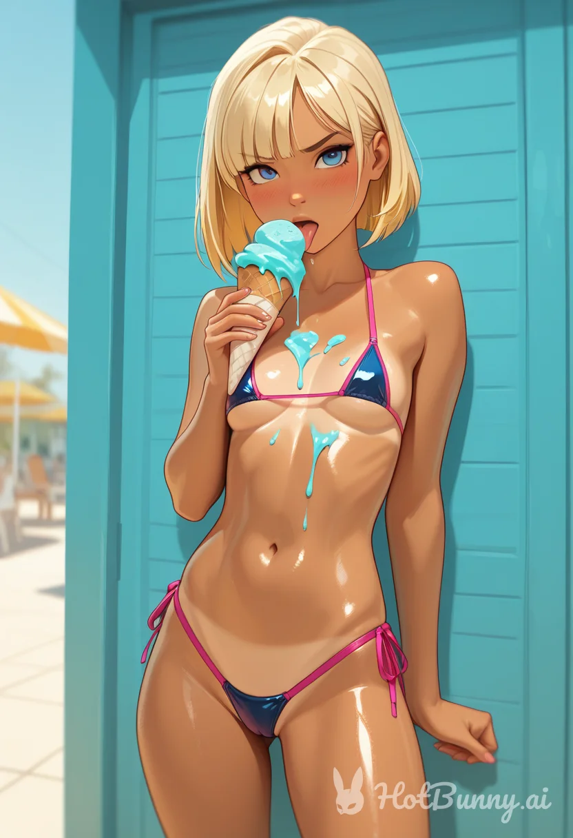 Ebony Swimsuit Blonde Ai Hentai