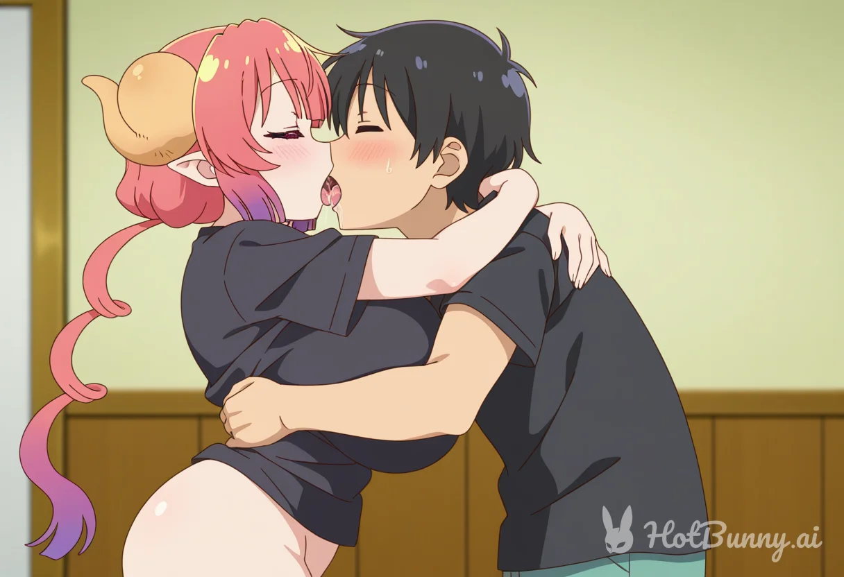 Dragon girl kisses