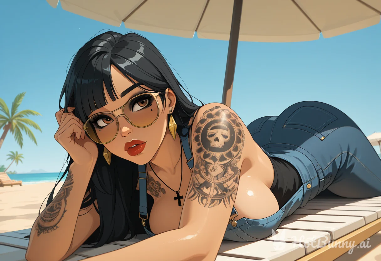 Luna at the beach