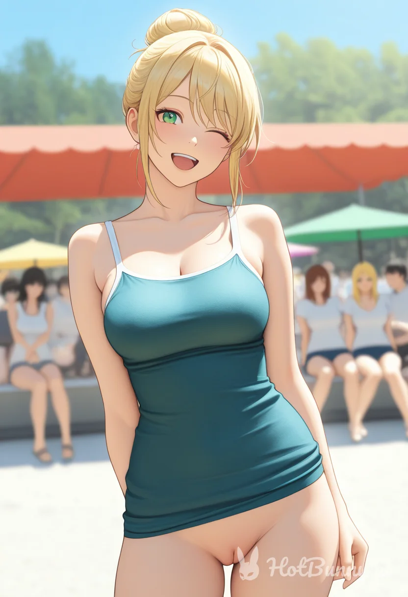 Public Blonde Lingerie Ai Hentai