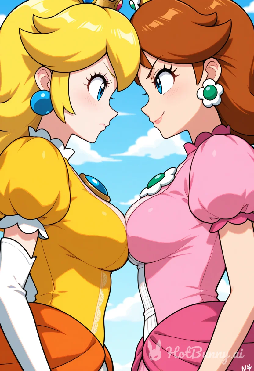 Princess Peach and Princess Daisy Lesbian Ai Hentai