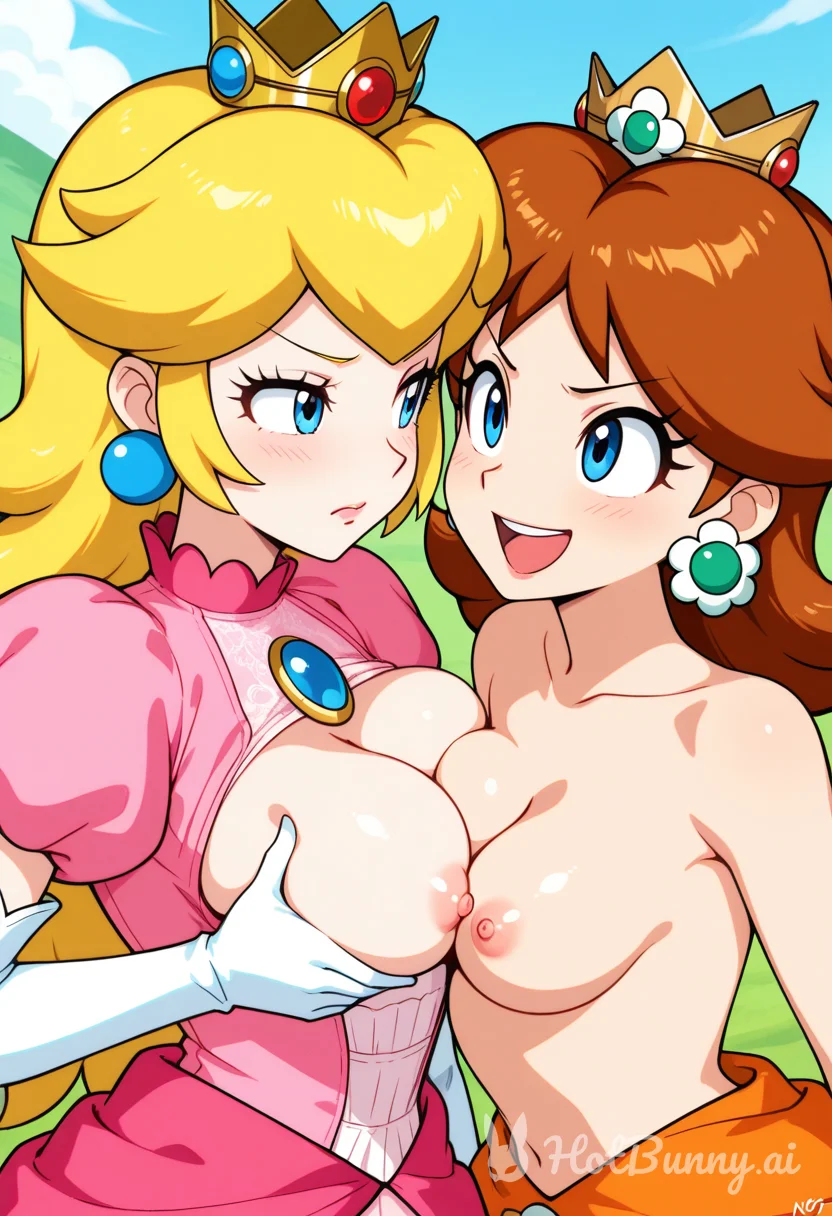 Princess Peach and Princess Daisy Lesbian Ai Hentai