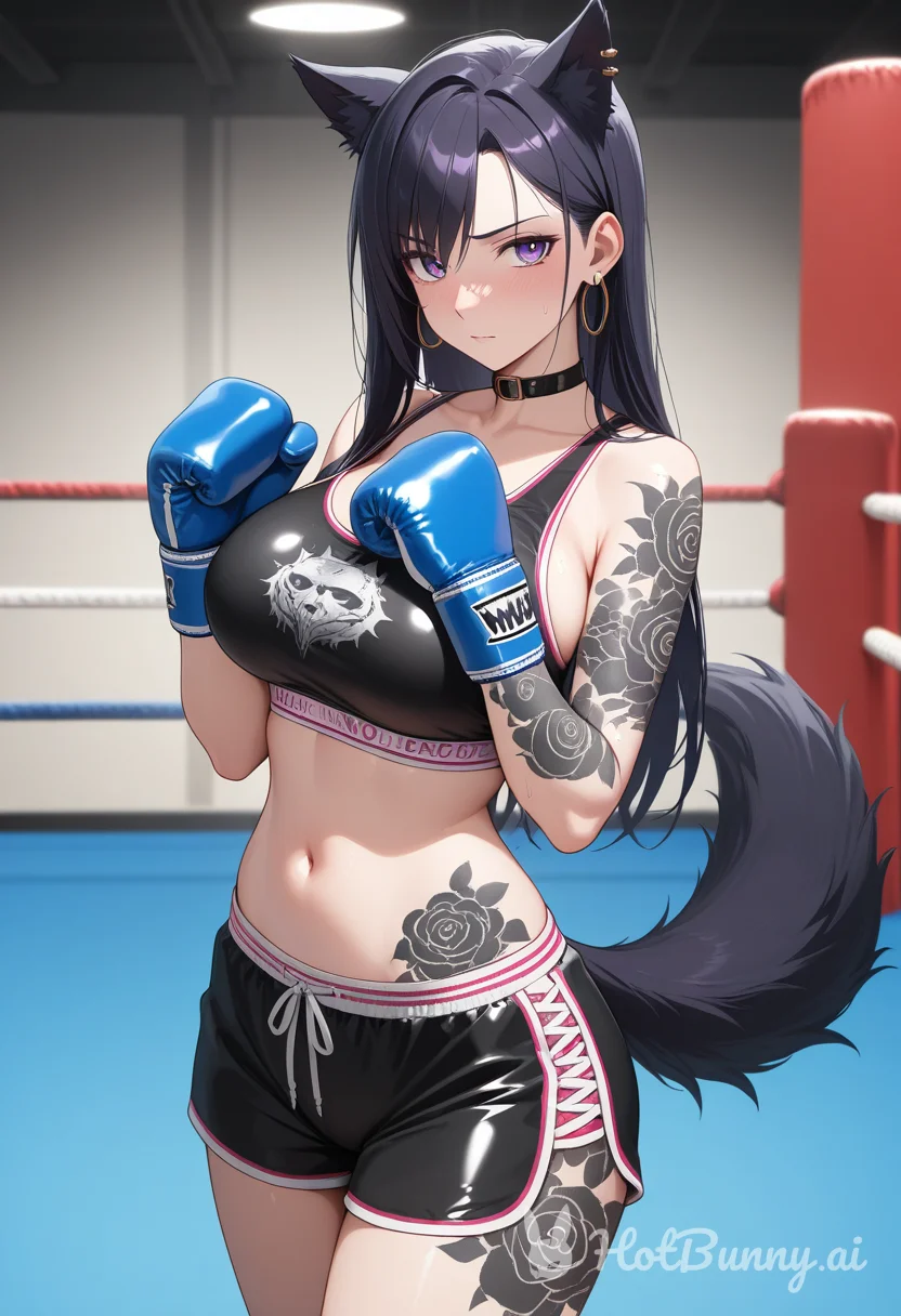 Boxing gym wolf woman 