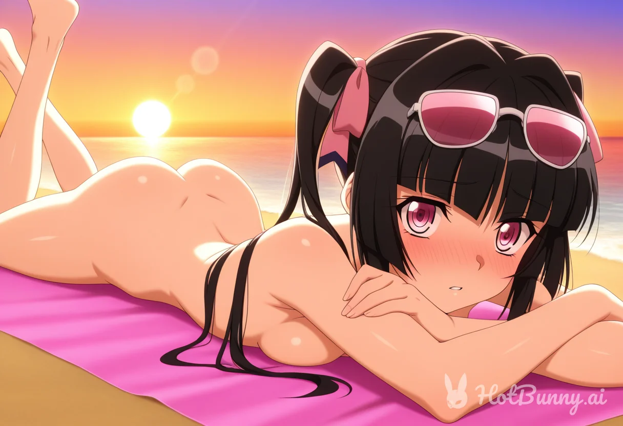 Shirabe sunbathing
