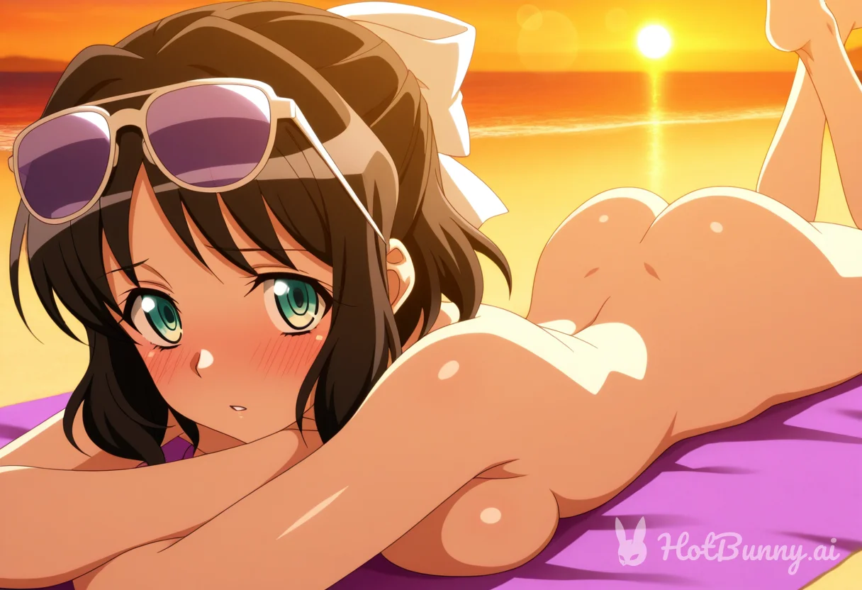 Miku sunbathing
