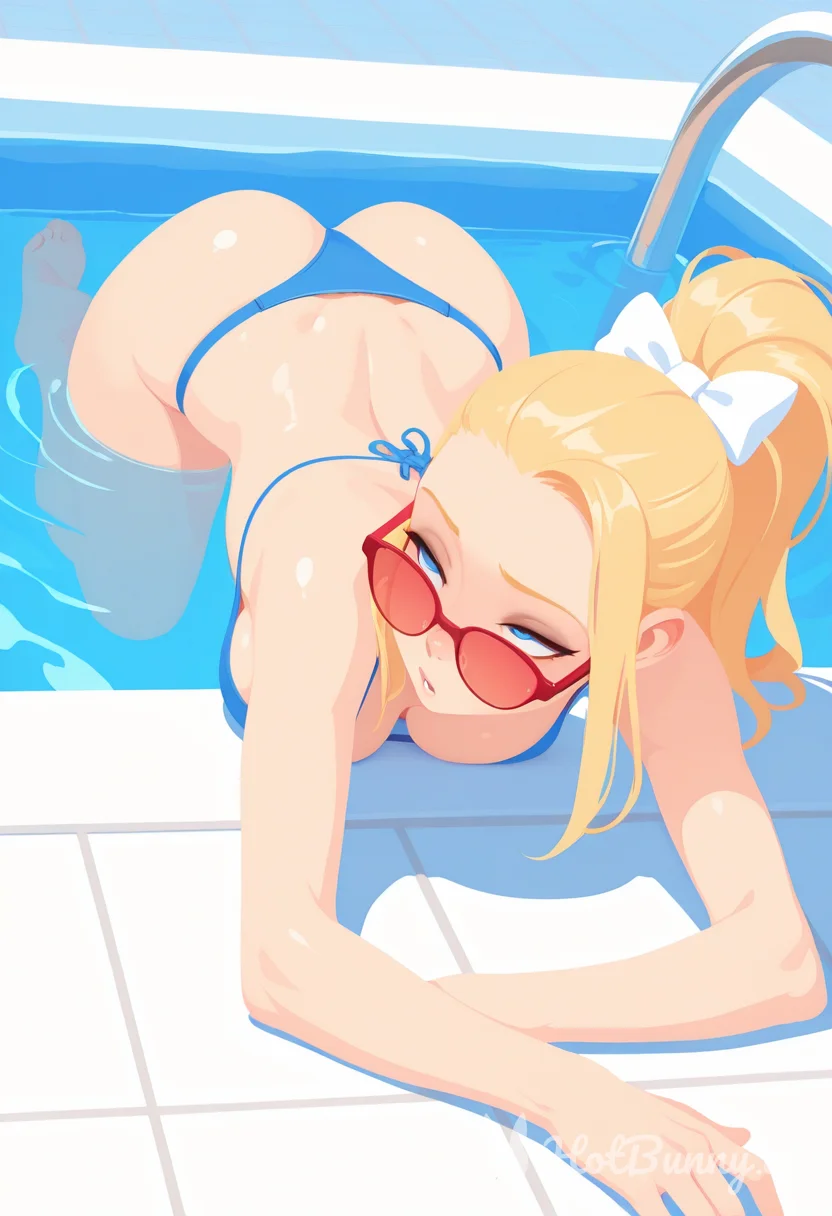 Sandra in the pool