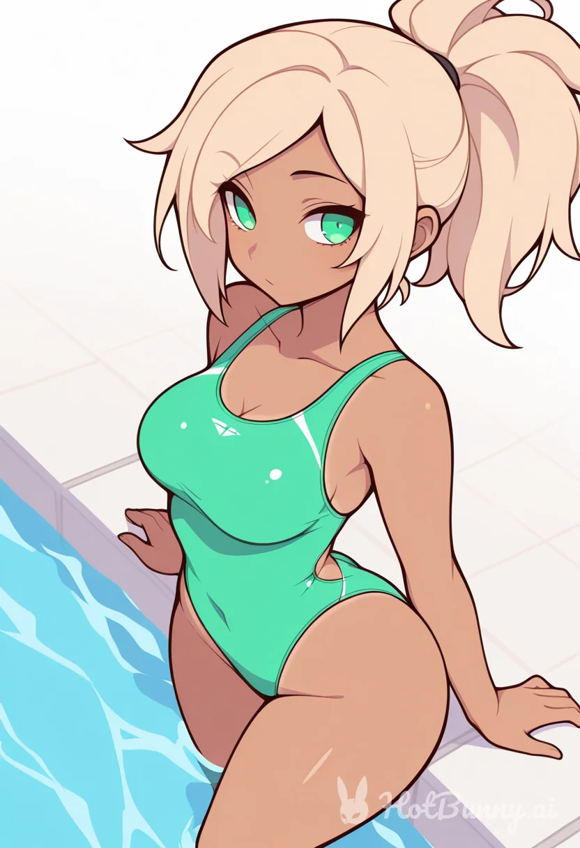 Ebony Swimsuit Blonde Ai Hentai
