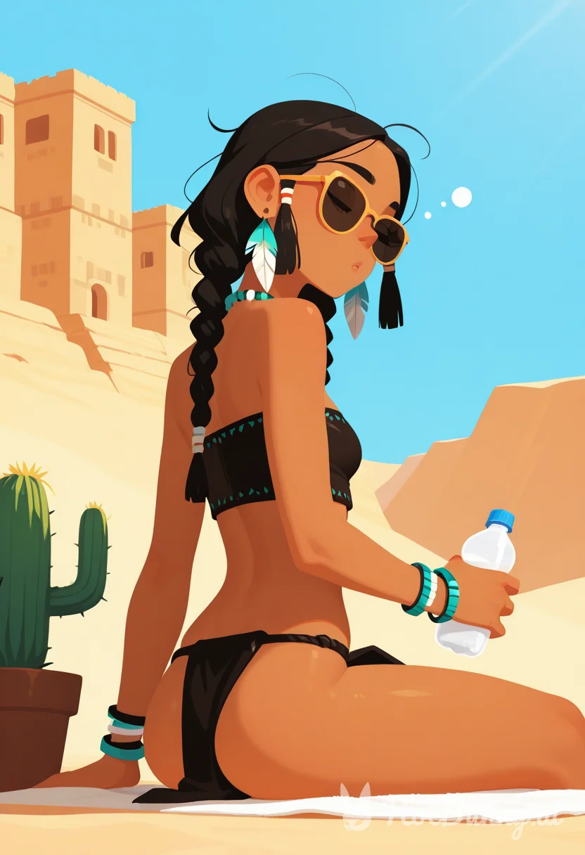 Sleeping Ebony Swimsuit Ai Hentai