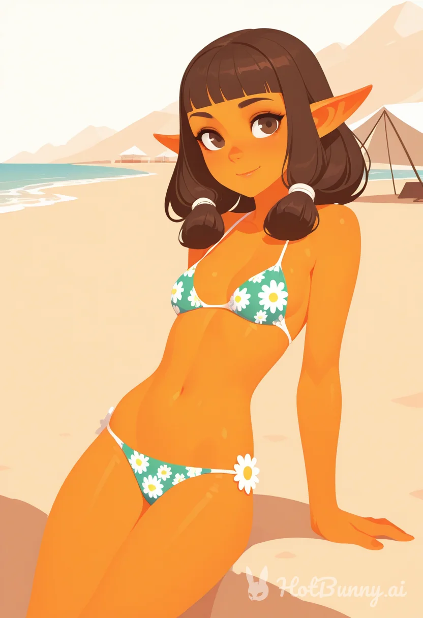 Elf Ebony Swimsuit Ai Hentai