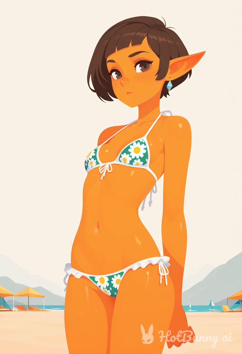 Elf Ebony Swimsuit Ai Hentai