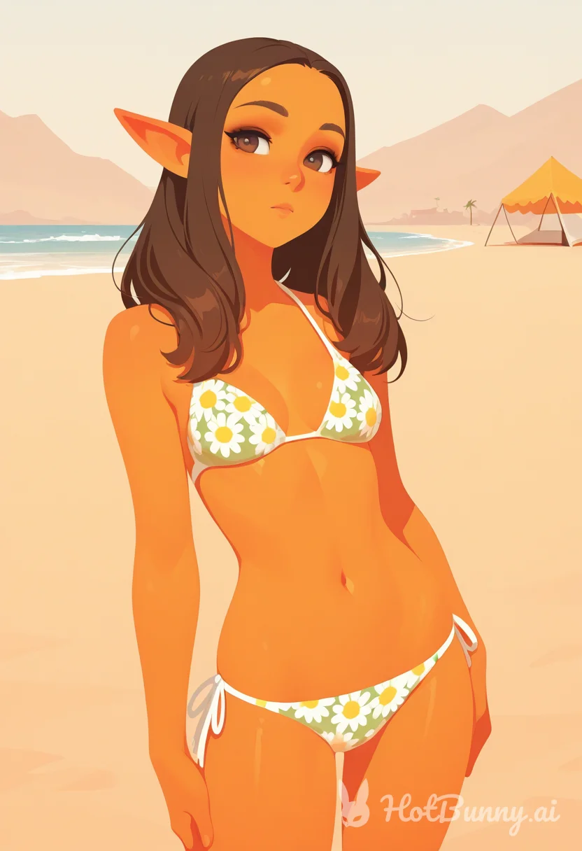 Elf Ebony Swimsuit Ai Hentai