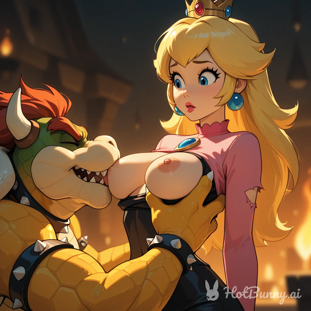 Princess Peach and Bowser Furry Ai Hentai