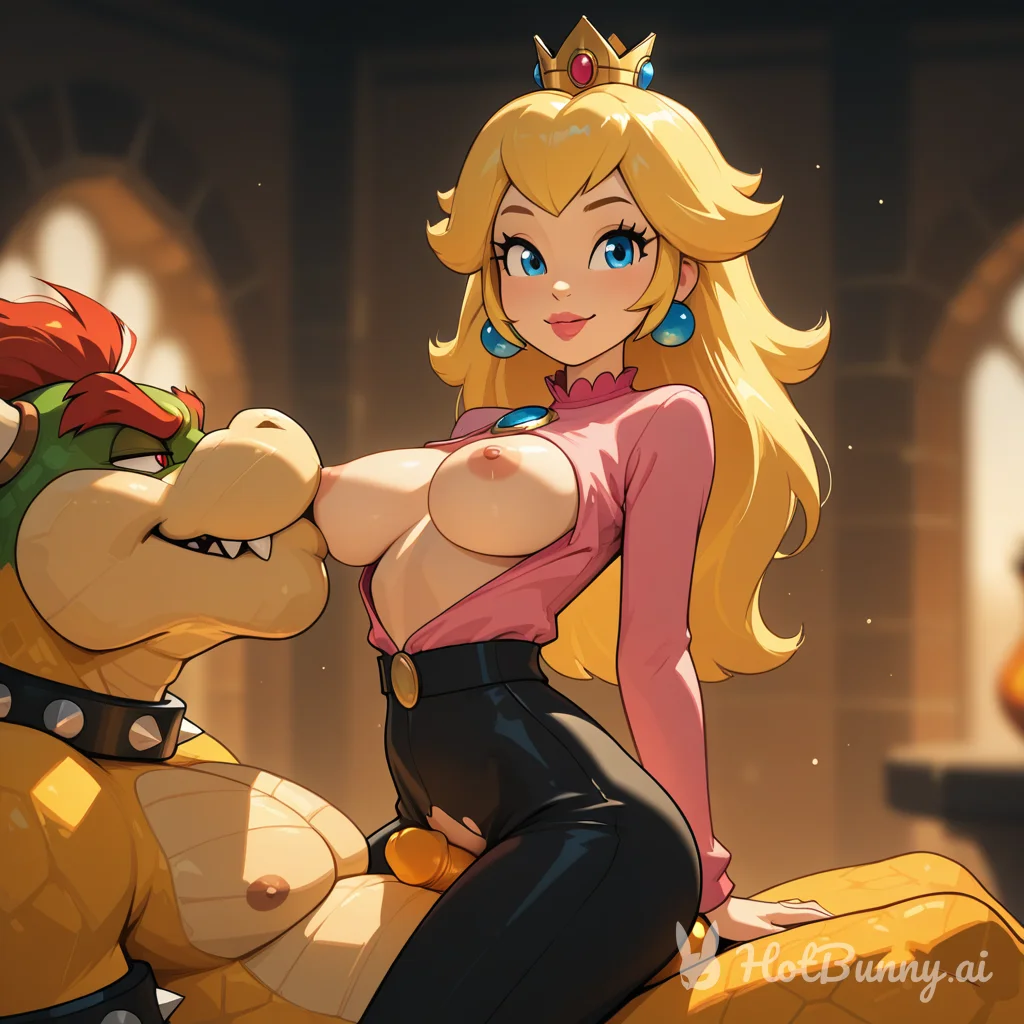 Princess Peach and Bowser Furry Ai Hentai