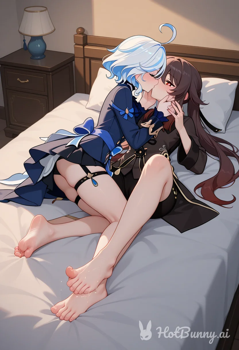 Hu Tao and Furina Lesbian Ai Hentai