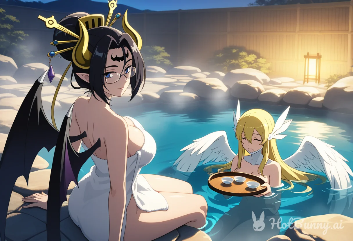 Succubus Blonde Onsen Ai Hentai