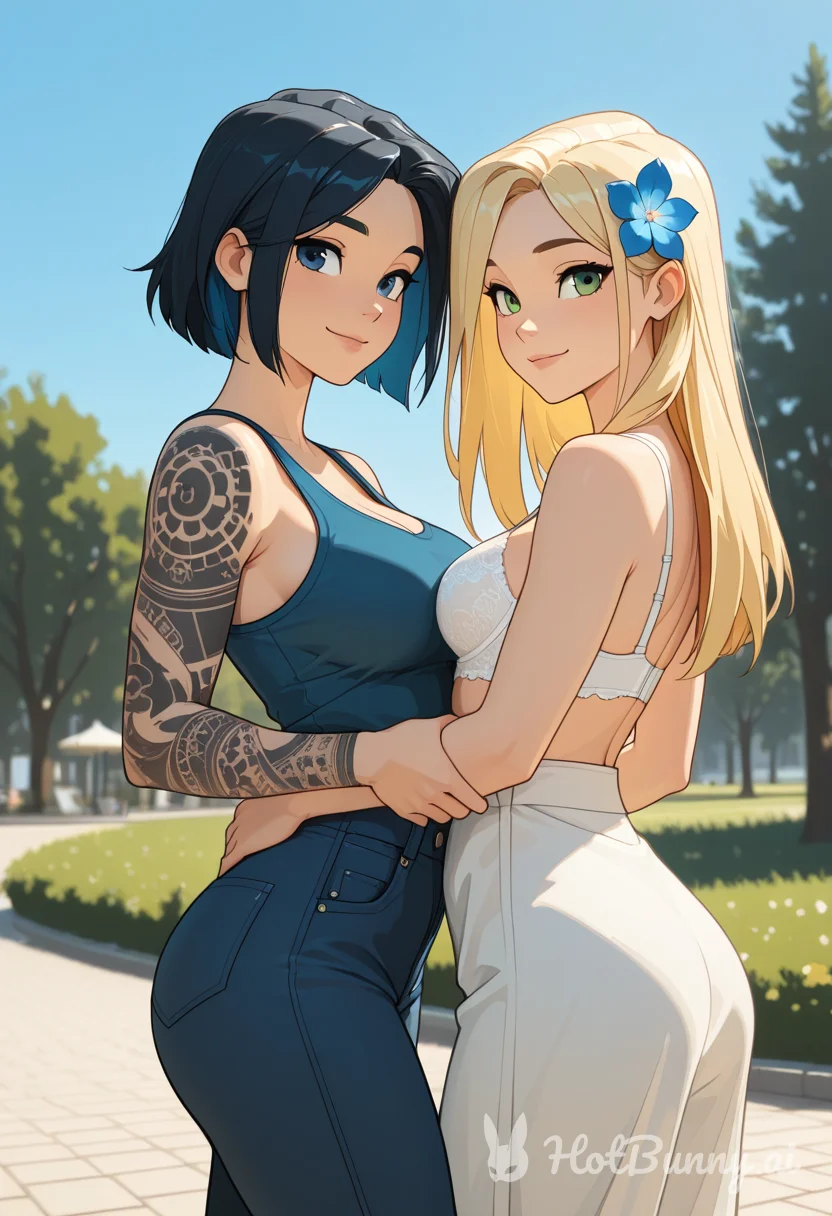 Lesbian Blonde Lingerie Ai Hentai