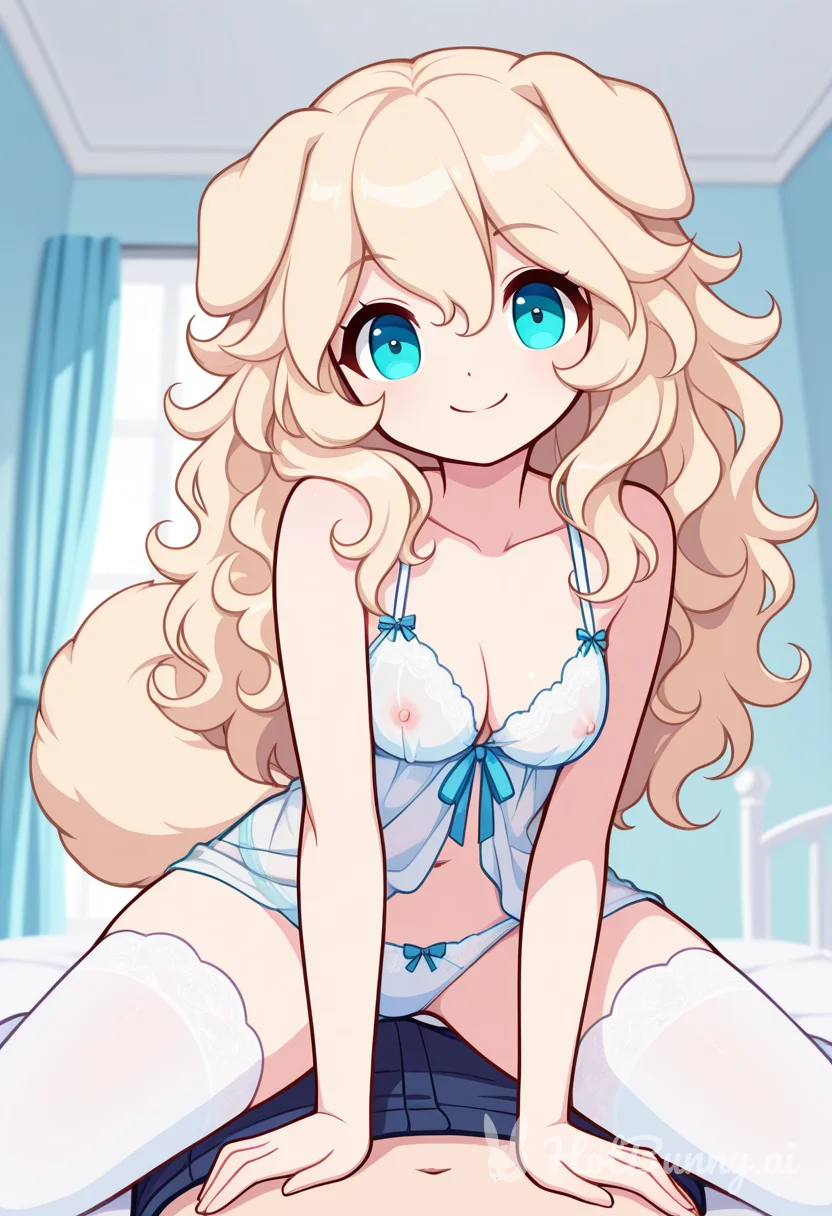 Dog Girl Blonde Lingerie Ai Hentai