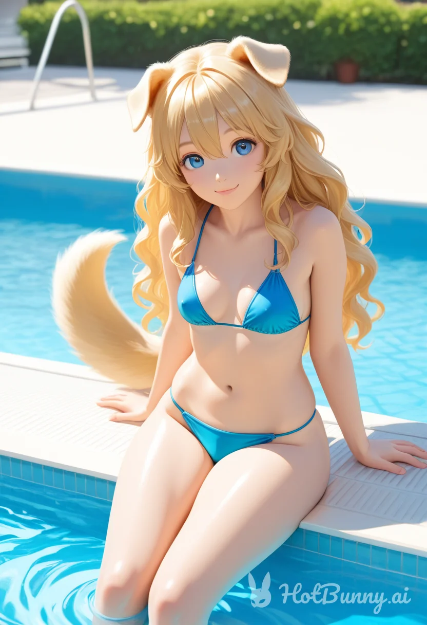 Dog Girl Swimsuit Blonde Ai Hentai