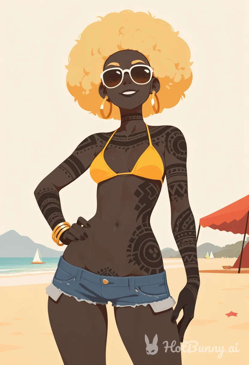 Black Swimsuit Blonde Ai Hentai