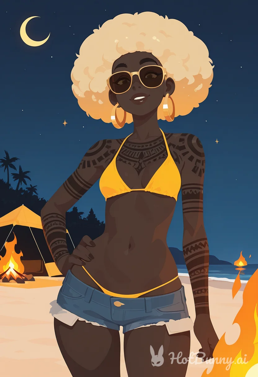Black Swimsuit Blonde Ai Hentai