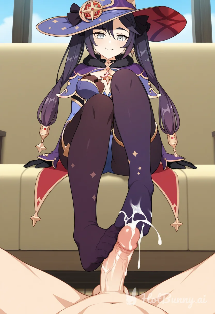 Mona from Genshin Footjob Ai Hentai