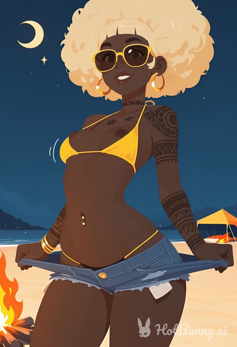 Black Swimsuit Blonde Ai Hentai