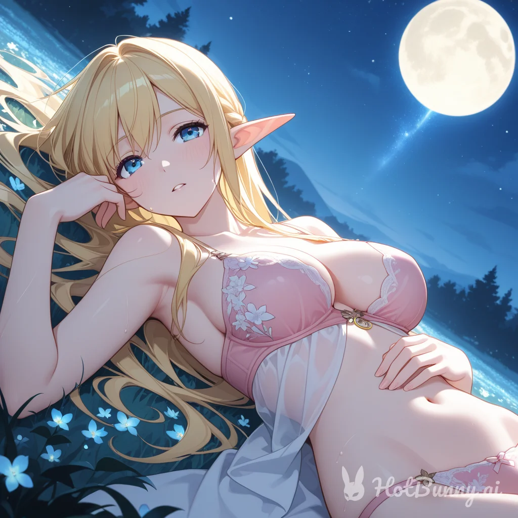 Elf Lingerie Blonde Ai Hentai