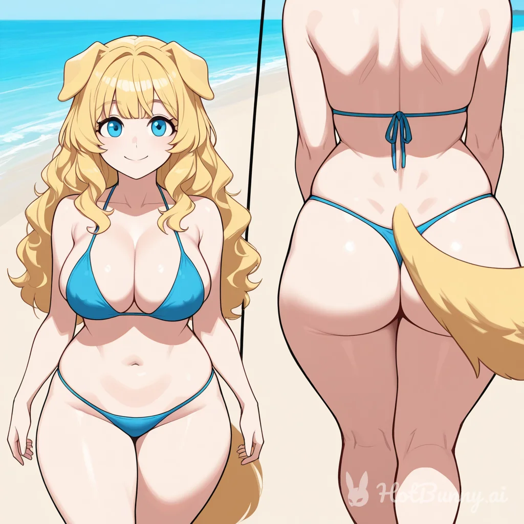 Dog Girl Swimsuit Blonde Ai Hentai