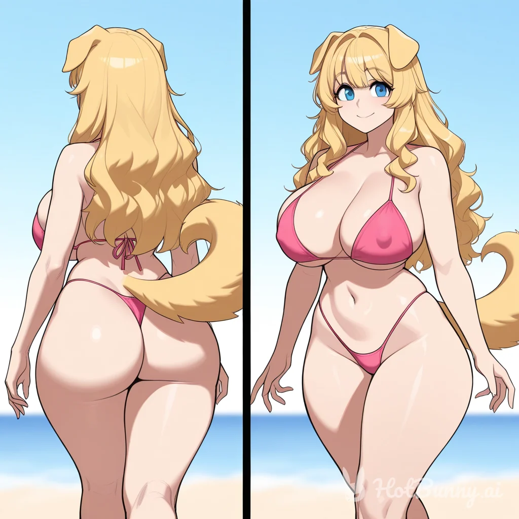 Dog Girl Swimsuit Blonde Ai Hentai