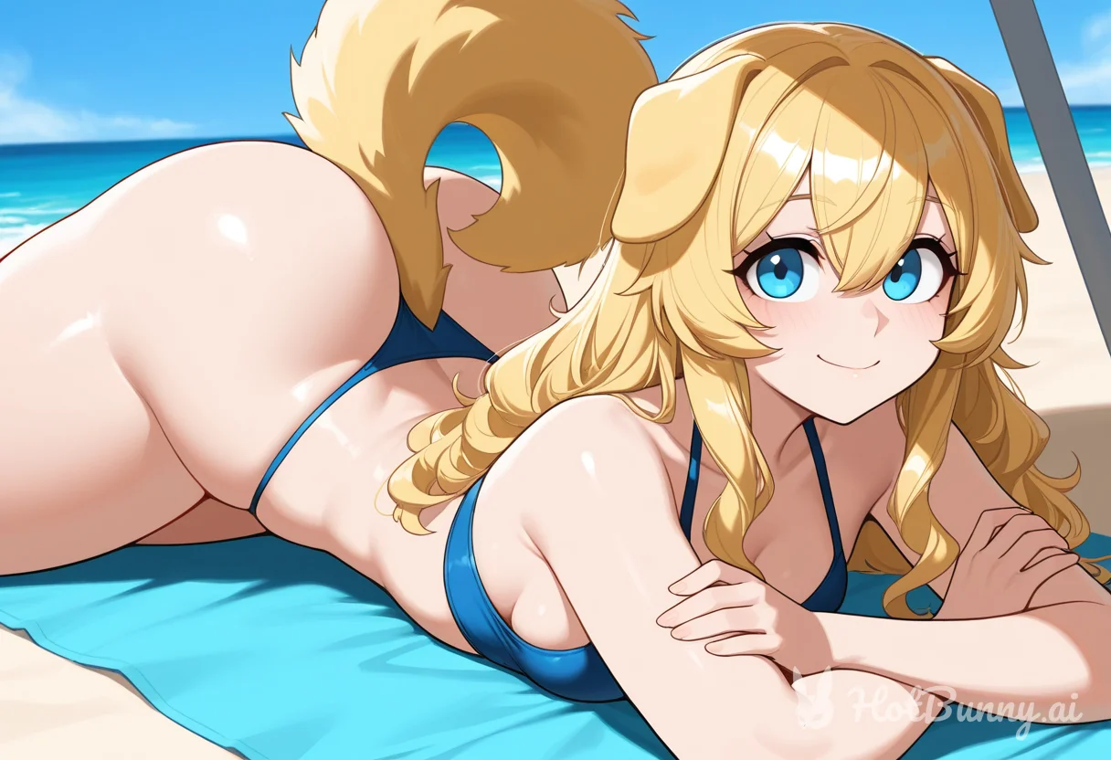 Dog Girl Swimsuit Blonde Ai Hentai